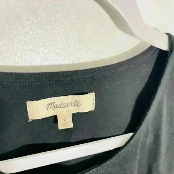 NEW Madewell Eyelet-Sleeve Tee Black - Picture 5 of 6